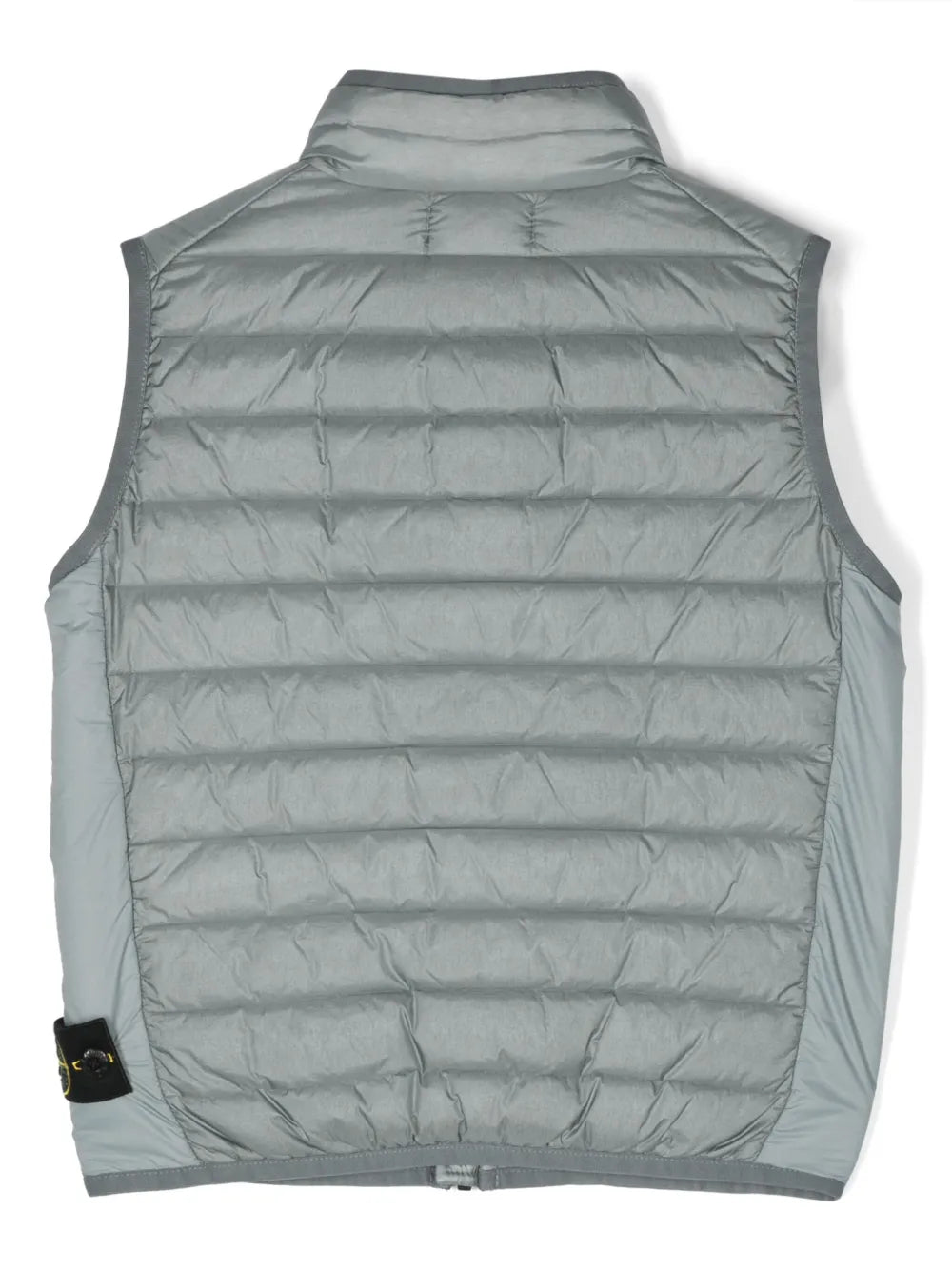 SI Gray Garment Dyed Micro Yarn Down Packable Gilet