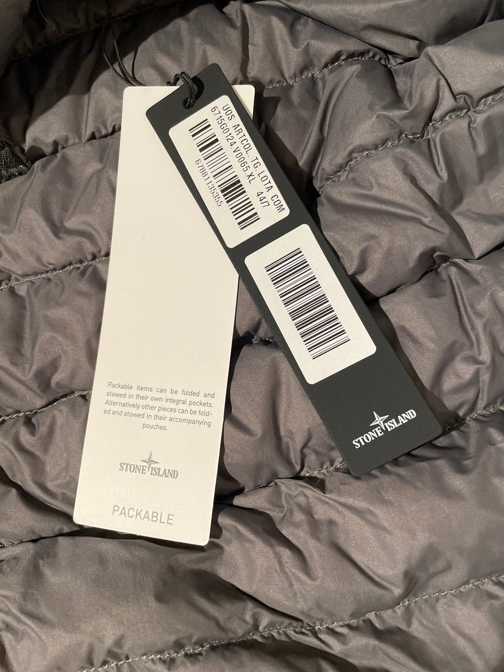 SI Gray Garment Dyed Micro Yarn Down Packable Gilet