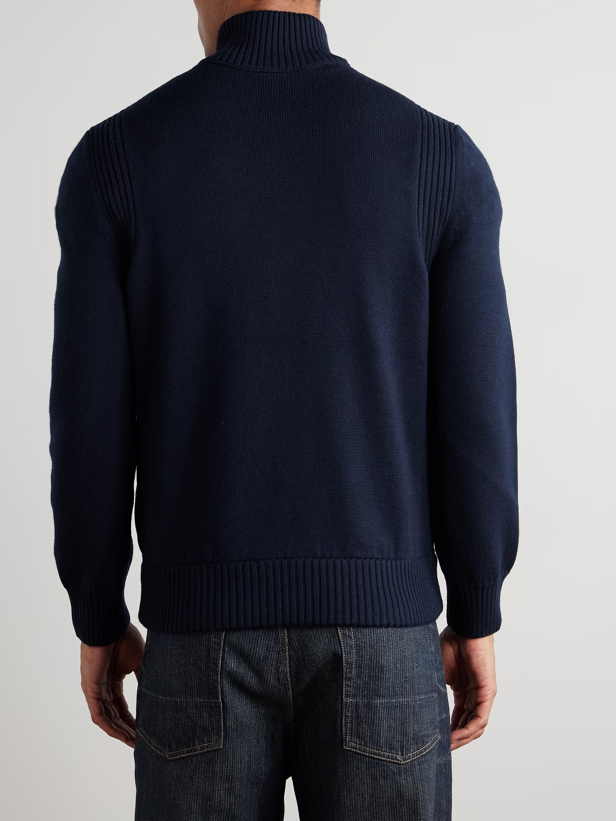 Logo-Appliquéd Quilted Shell-Panelled Virgin Wool Down Cardigan