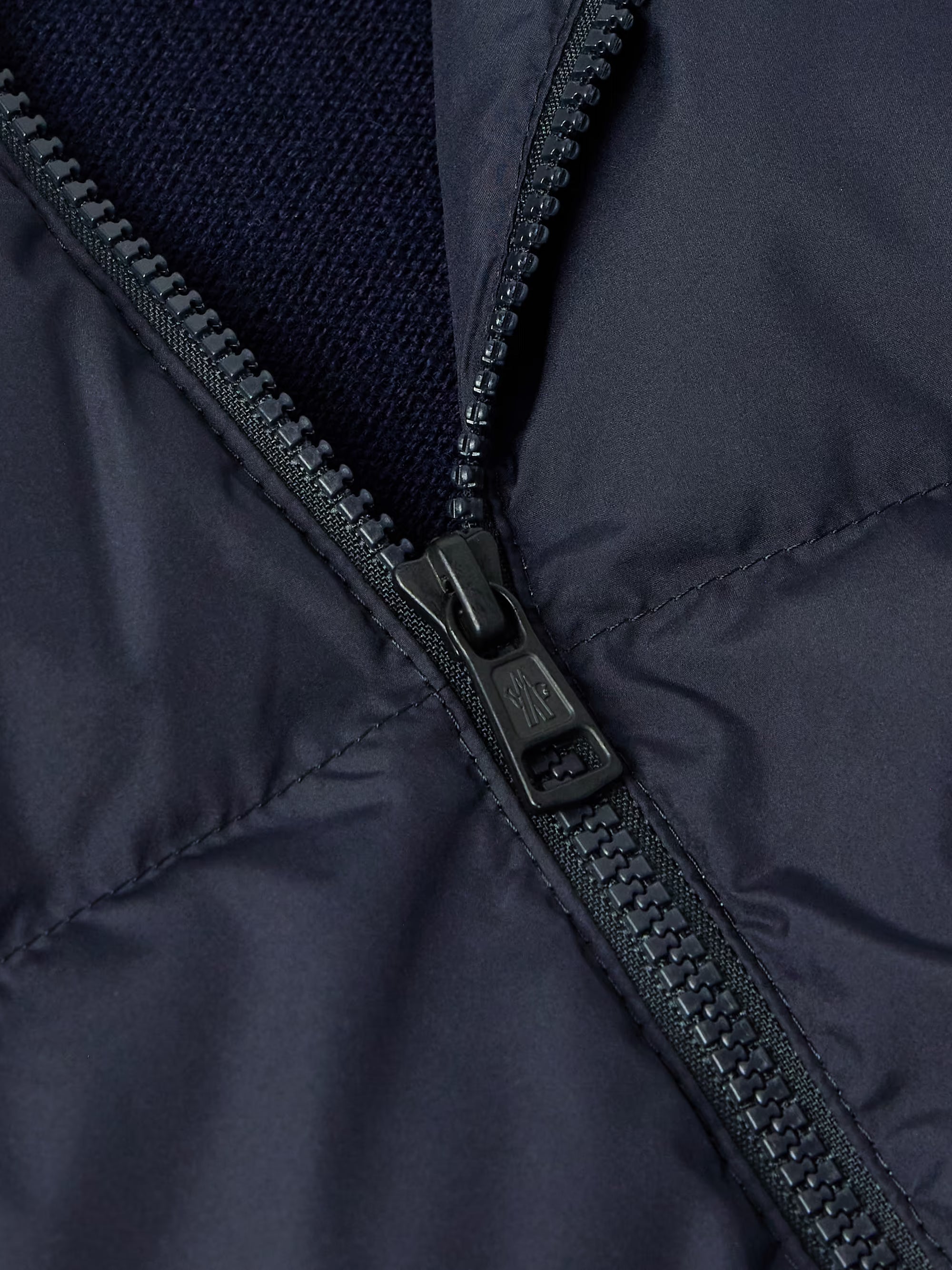 Logo-Appliquéd Quilted Shell-Panelled Virgin Wool Down Cardigan