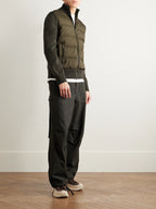 Logo-Appliquéd Quilted Shell-Panelled Virgin Wool Down Cardigan