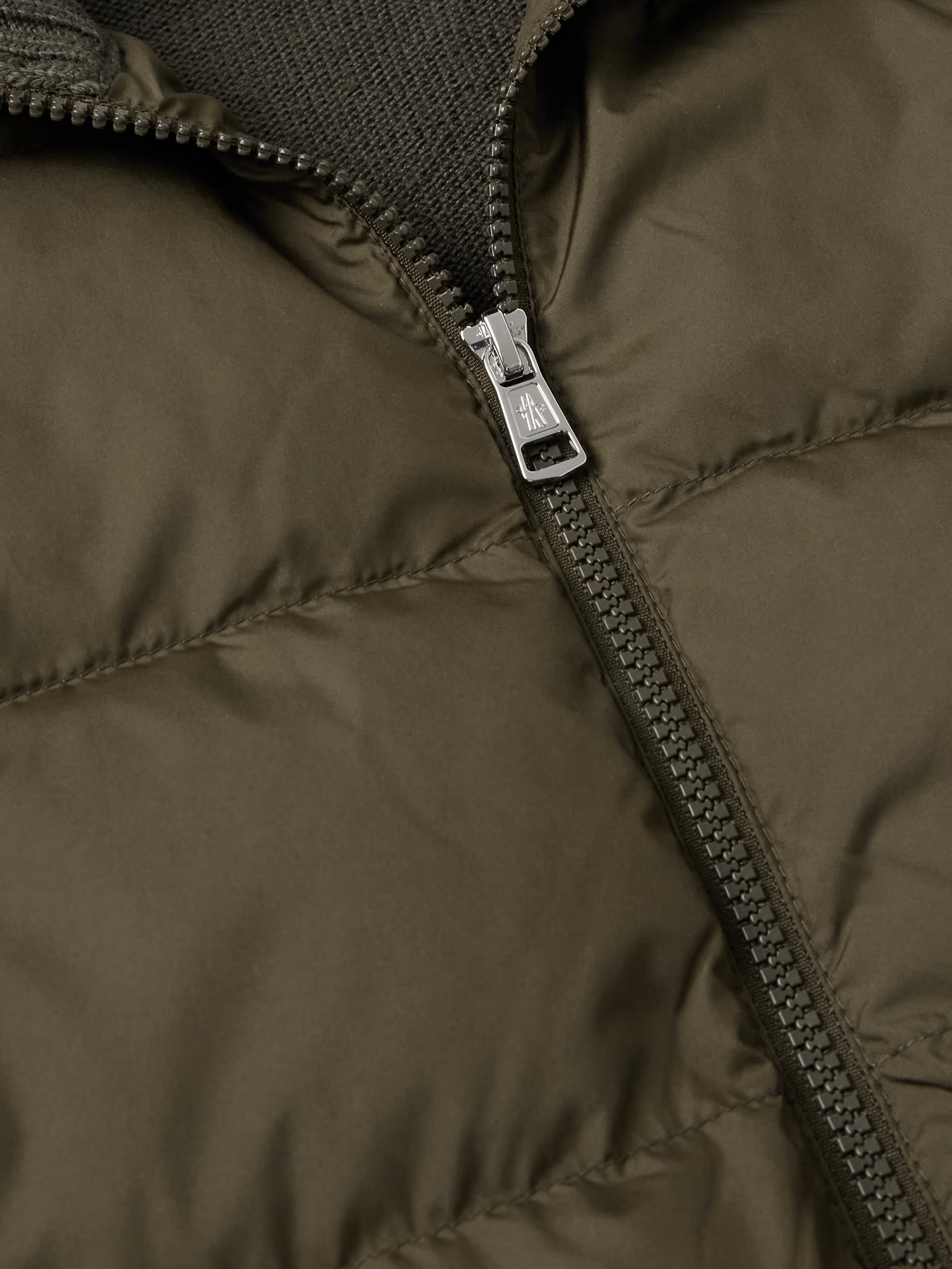 Logo-Appliquéd Quilted Shell-Panelled Virgin Wool Down Cardigan