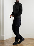 Slim-Fit Paneled Wool-Blend and Quilted Shell Down Zip-Up Cardigan